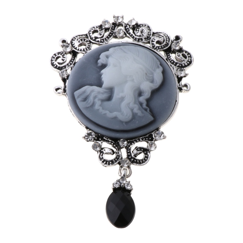 SIY  Elegant Women Lady Jewelry Antique Vintage Victorian Cameo Brooch Pin Pendant