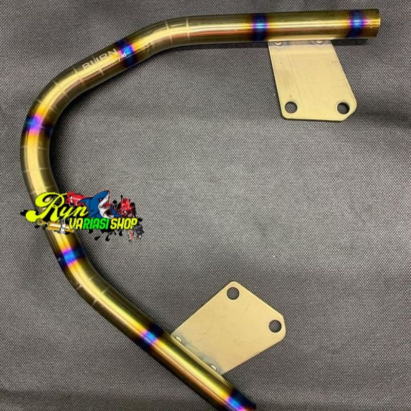 behel pipa stainless Bakaran motor Scoopy karbu burn