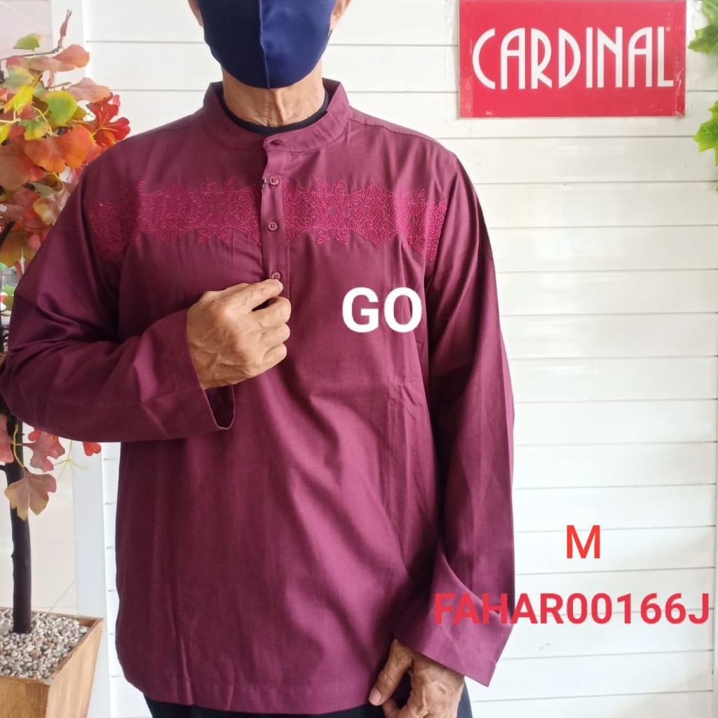 gos FR CARDINAL KEMEJA KOKO/TAQWA FORMAL Baju Muslim Pakaian Pria Muslim Lengan Panjang