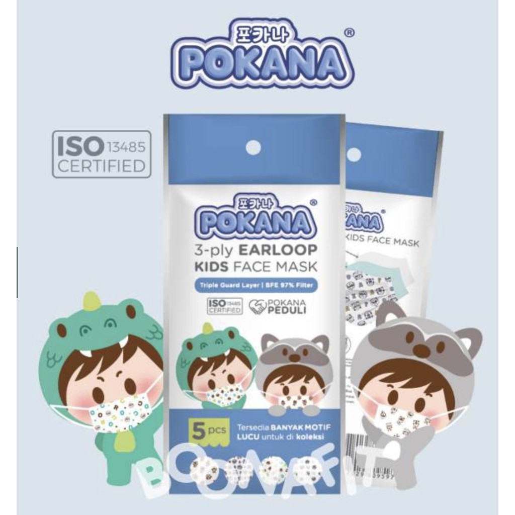 Pokana masker anak /sachet isi 5pcs