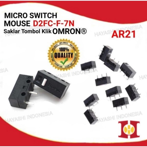 Micro Switch Mouse Omron D2FC-F-7N Saklar Tombol Klik AR21-10 pcs