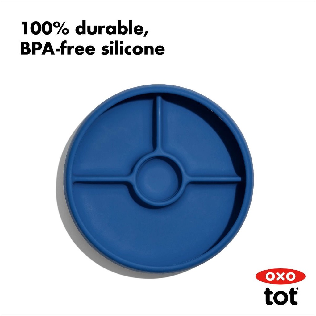 OXO Tot Silicone Divided Plate - Piring Makan Anak Bayi Silikon Weighted Base Porsi Portion Sekat Oxotot