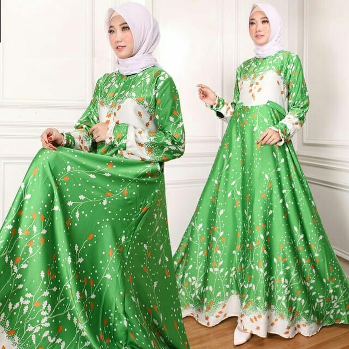 Premium-Busana Muslim-Gamis maxmara terbaru maxi ucie hijau dres baju muslim wanita