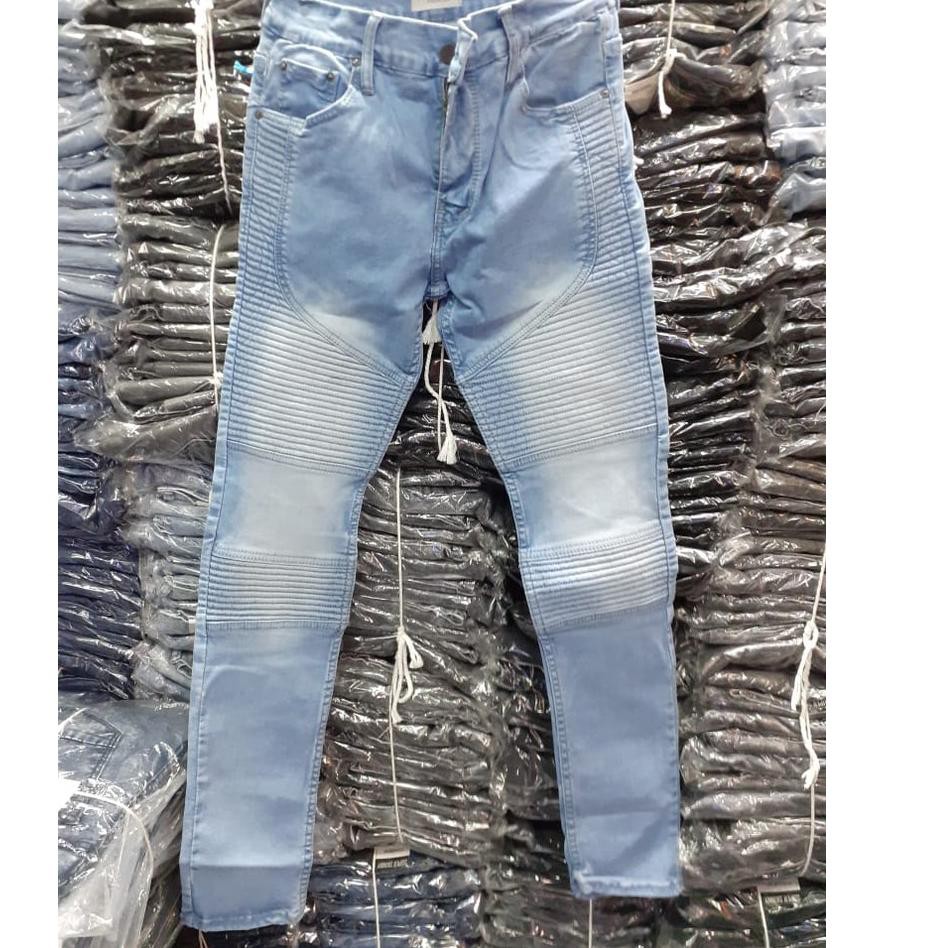 Pasti Siap Celana Jeans Biker- Blue Sky !!