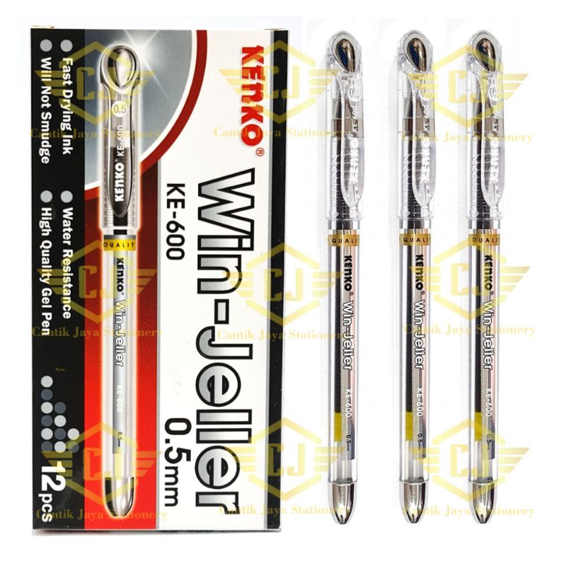 

[1 LSN / 12 PCS] Pulpen KENKO Gel Pen Win Jeller KE-600 0.5mm