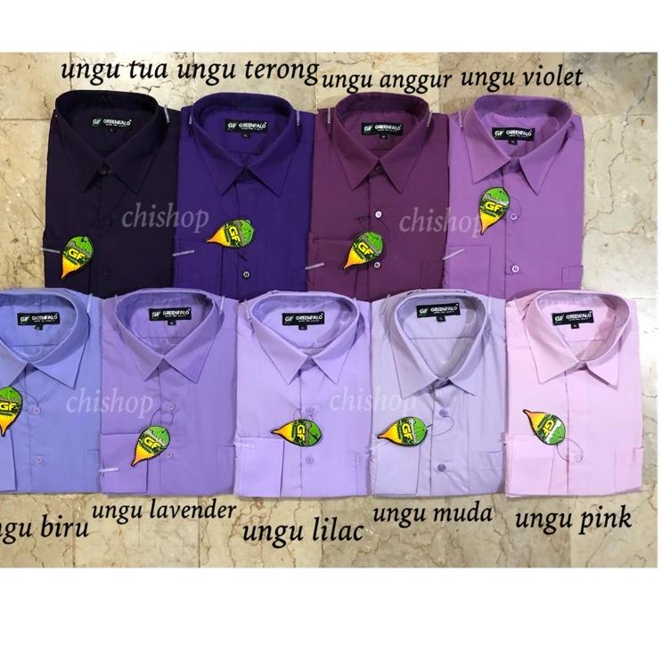 ♗ KEMEJA PRIA GREENFALO-KEMEJA POLOS LENGAN PANJANG PRIA WARNA UNGU / UNGU MUDA / UNGU LAVENDER / UN