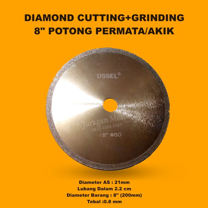 Pisau Potong Batu Akik / Diamond Blade Cutting 8" Ossel Pisau Potong Pemata Akik 8 Inch
