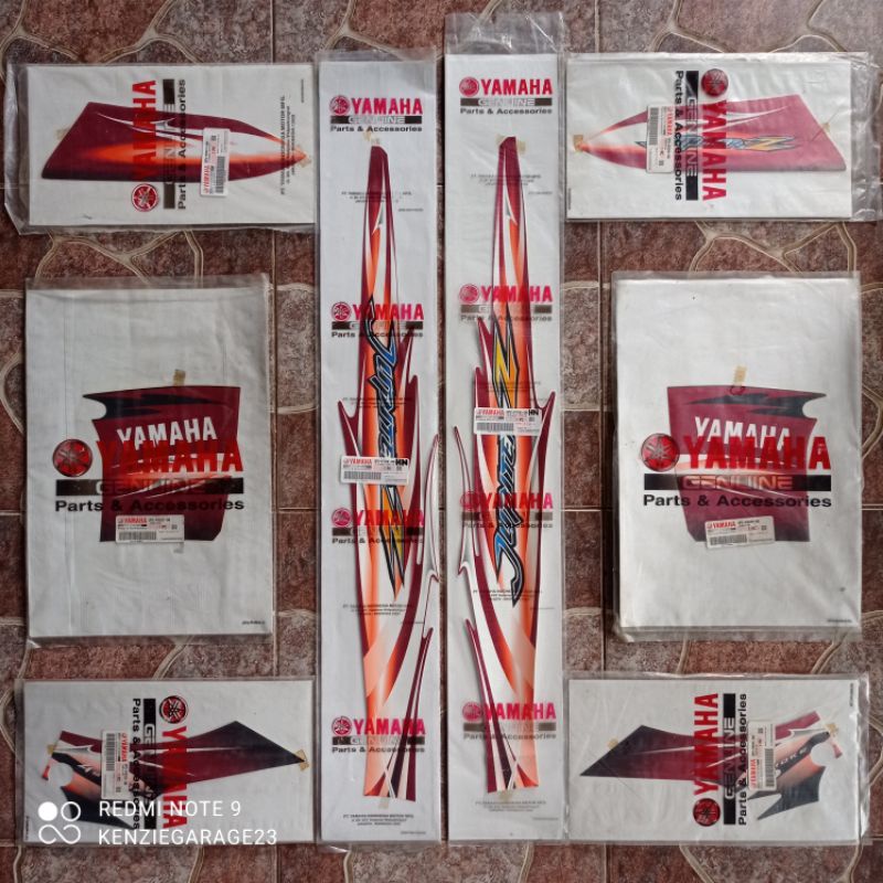 Stiker Striping Jupiter Z CW Burhan 2007 Hitam Merah Marun Original Asli Yamaha