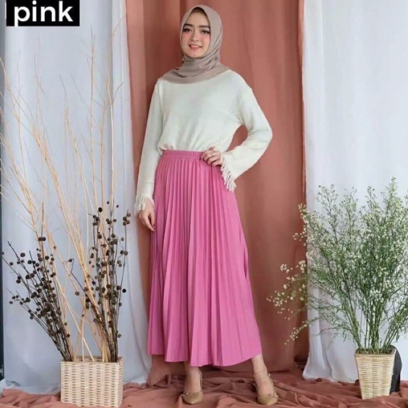 Rok plisket murah warna kumplit