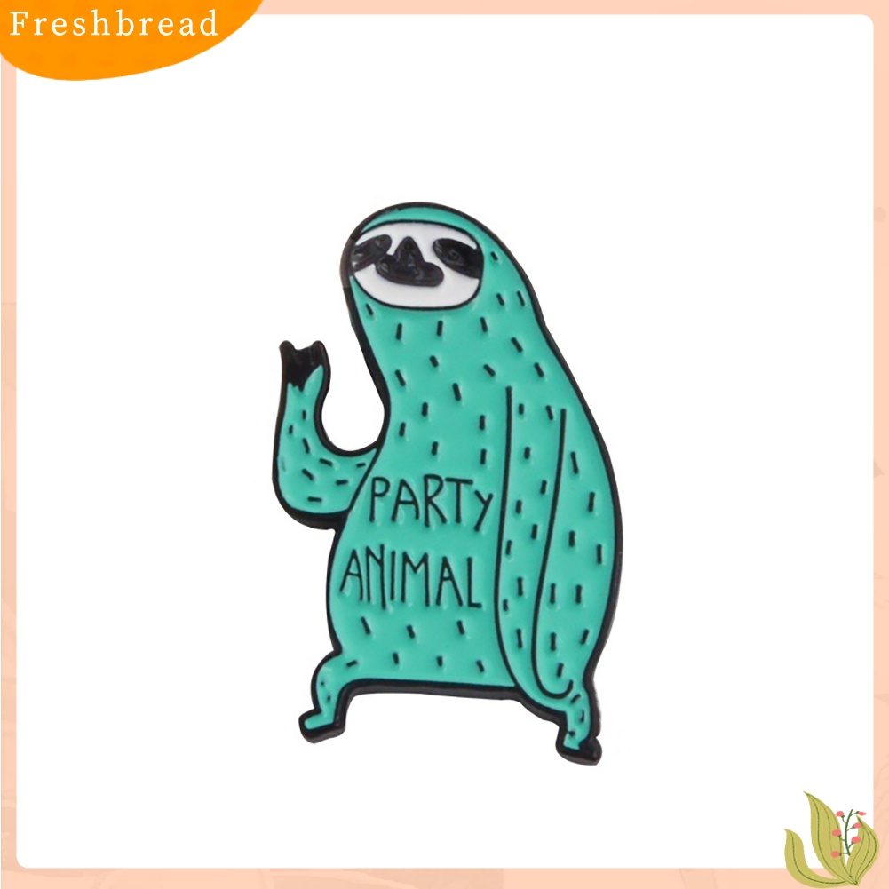 [ TERLARIS]Cute Tree Sloth Pattern Clothes Lapel Badge Decor Cartoon Enamel Brooch Pin