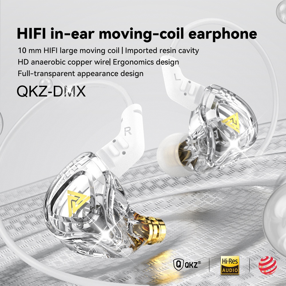 Qkz AK6-DMX AK6 DMX Headset Earphone Earbuds Musik Stereo HiFi Dynamic Dengan Mic Untuk Sport / Lari