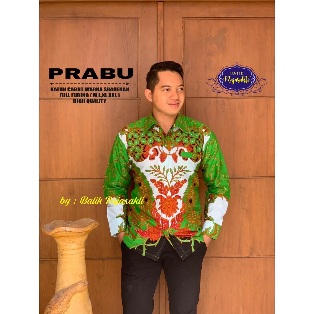 PARANG PRABU RAJASAKTI KEMEJA BATIK SOLO PRIA LENGAN PANJANG LAPIS FURING ATASAN BATIK PREMIUM MODERN KATUN HALUS BAHUWIRYA  BANAMITRA BANAMITRA PUTIH BANGSAWAN BAYU PUTRA BERLIAN BIRU BHARATAYUDA BIMASENA BIRENDRA BIRU INDAH BRAHMAKERTA BRAHMAKERTA MERAH