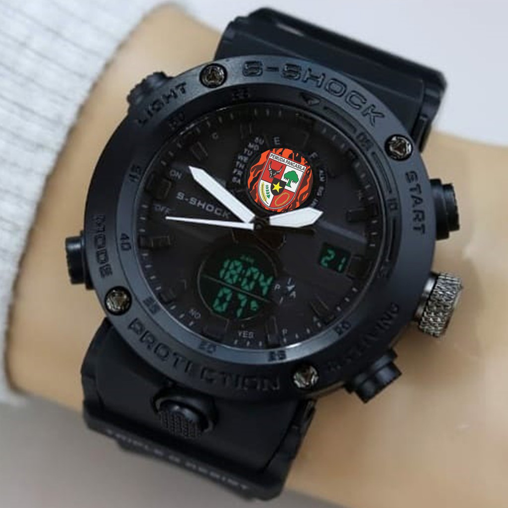 (EXCLUSIVE) Jam Tangan PEMUDA PANCASILA Double Time - FullBlack