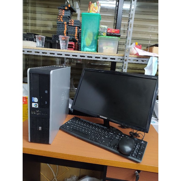 paket komputer cpu hp core 2Duo Ram 4GB/hdd 250GB Lcd 19 inch keyboard + mouse Siap pakei