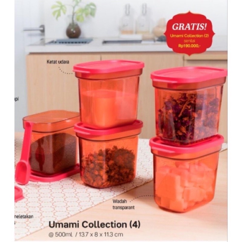 Tupperware toples bumbu gula kopi dll umami collection 4pcs