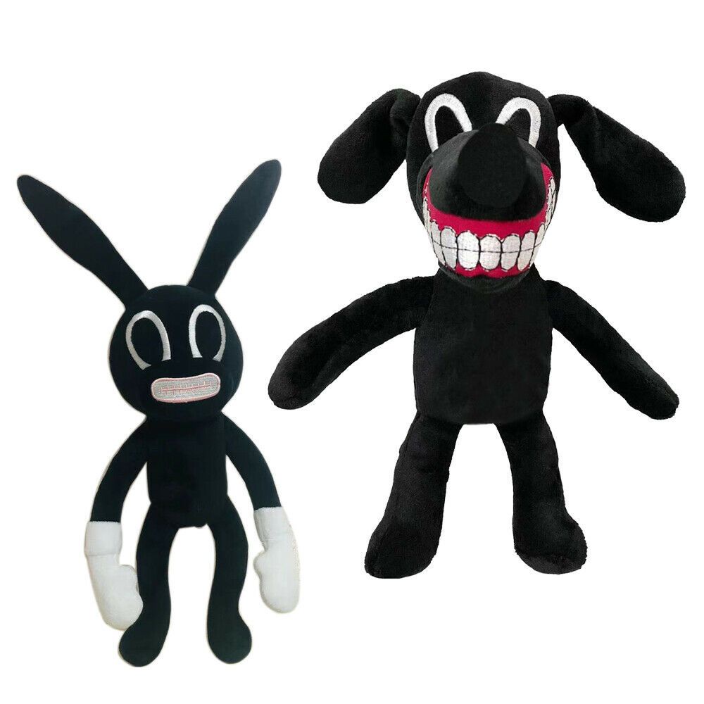 Cartoon Siren Head Horror Black Bunny Rabbit Plush Stuffed Doll Kids Gift Toy