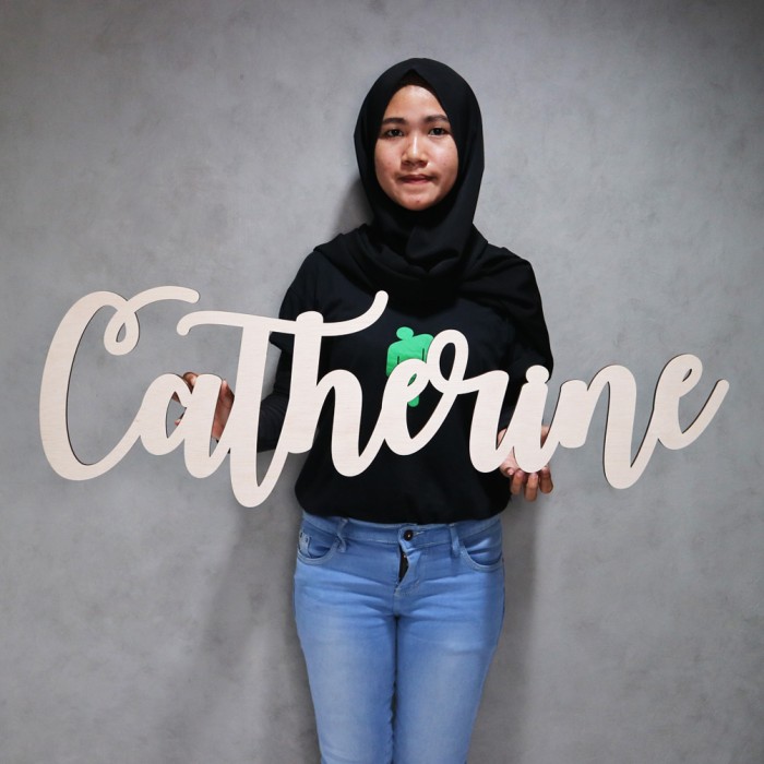 Custom Backdrop Sign Tulisan Nama Kayu Dekorasi Kamar Wooden Name Hiasan Dinding Kustom