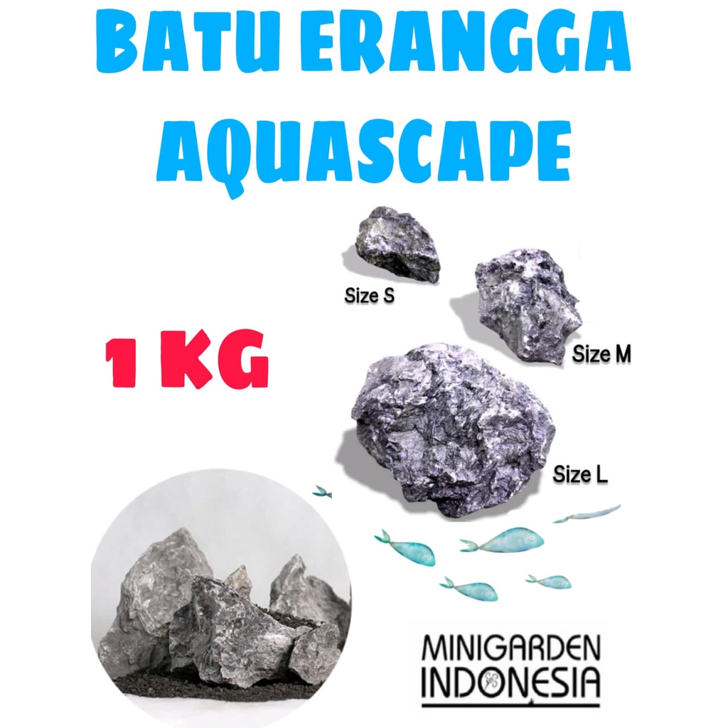 BATU ERANGGA STONE ECER 1KG batu seiryu hias aquarium aquascape iwagumi