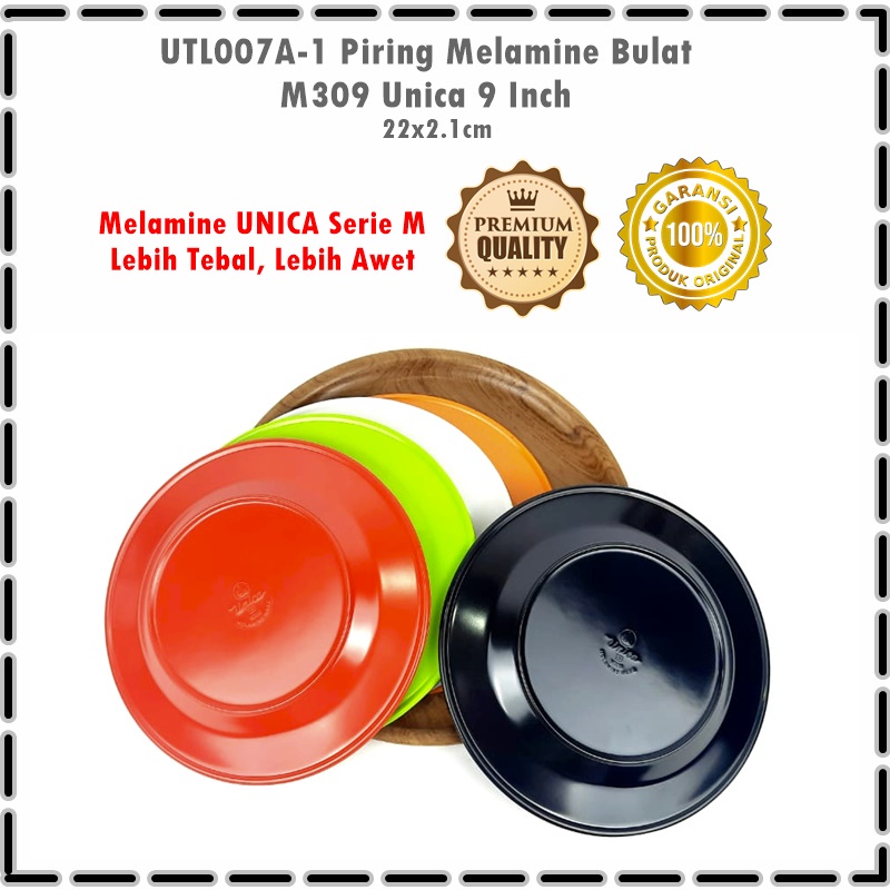 UTL007A-1 Piring Melamine Bulat M309 Unica 9 Inch