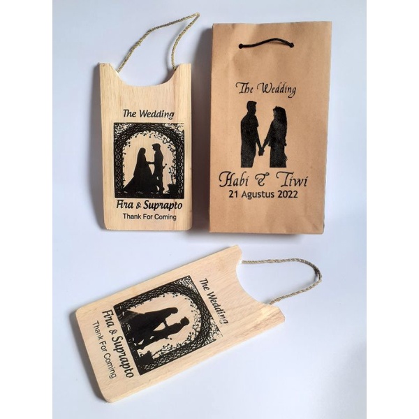 Souvenir PernikahanTelenan Bentuk Tas Tali Kemas Paperbag Sablon Pernikahan