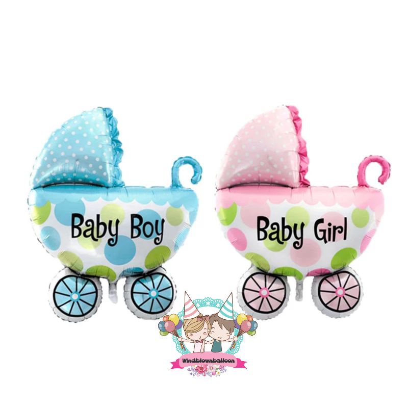 WINDBLOWN BALON BABY STROLLER BOY GIRL FOR BABY SHOWER AQIQAH DECOR / SURPRISE KELAHIRAN BAYI