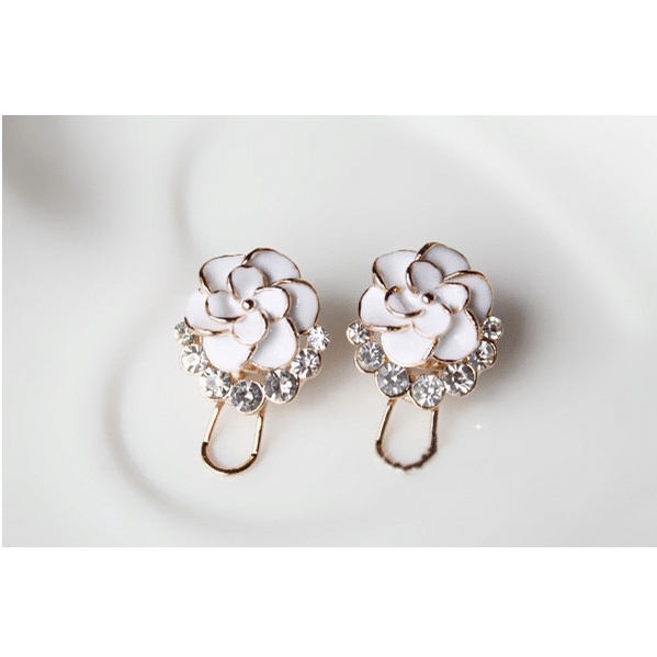 Anting fashion wanita bentuk bunga jepang camelia model jepang terbaru lucu imut