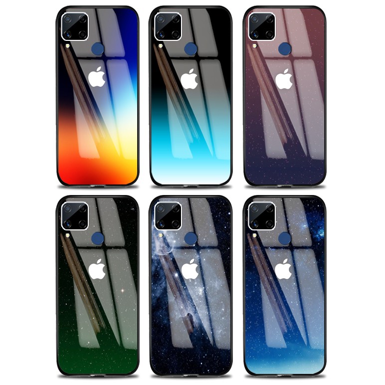 Softcase Glass Kaca Logo Iphone [SF75] Realme c15-narzo 20 c11 c12 c17