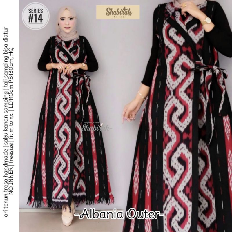 cardigan panjang batik tenun albania