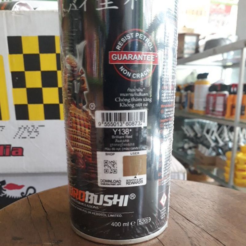 Cat semprot samurai merah candy Y138*