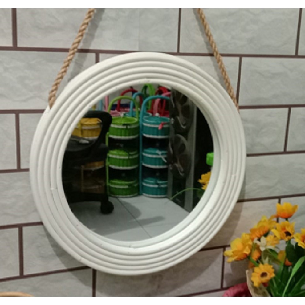 cermin murah cermin cantik cermin unik cermin dekor cermin rotan plastik cermin rotan plastik  Cermi