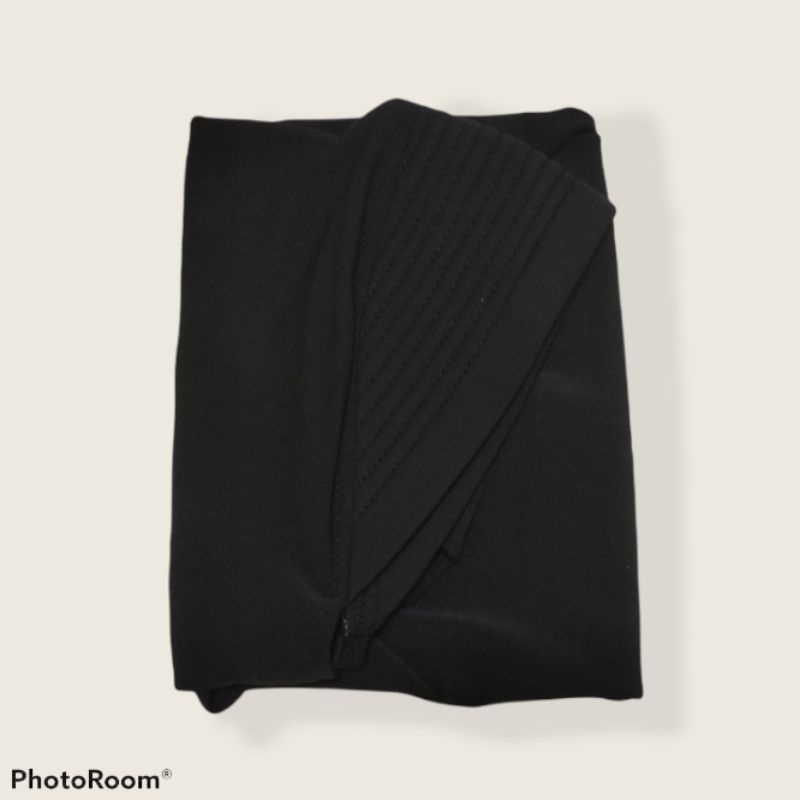 NIRMALA jilbab sport/hijab sport Bergo Sport Pendek Jersey-Hitam pet besar