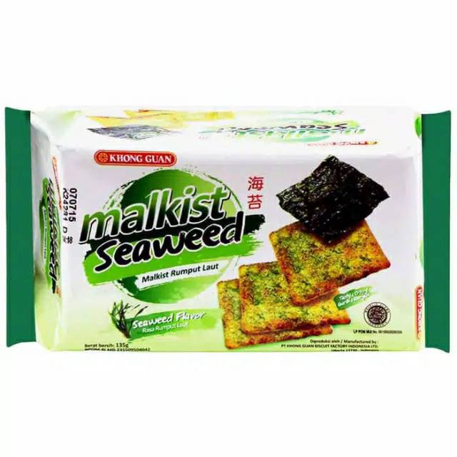 

Khong Guan Biskuit Malkist Seaweed - Biskuit KhongGuan Malkist Rumput Laut (135gr) malkist cracker Gery Malkist salut Marie Susu Biskuit Malkist Susu Gery Malkist Garuda Food Malkist HALAL