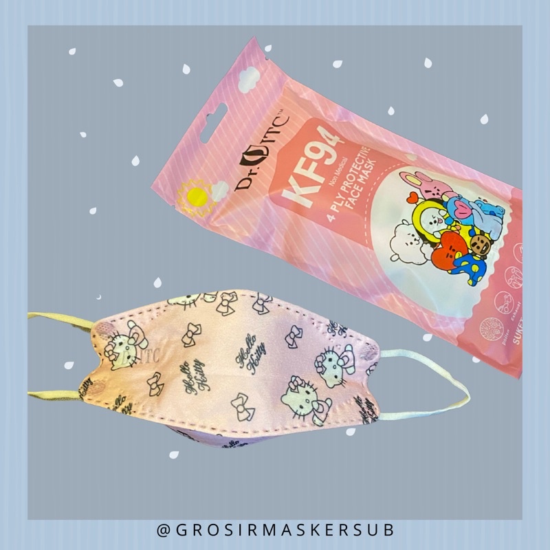 MASKER ANAK KF94 DR ITC KARAKTER SPIDERMAN HELLO KITTY