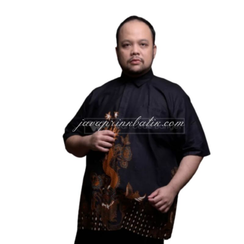 PROMO ASLI Risna Batik JUMBO HRB093 Hem Batik Pria Pendek Premium M L XL XXXL 3L 4L 5L pria BATIK...-JMB MOTIF BARONGSAI