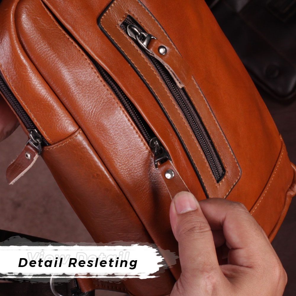 Tas Selempang Pria Kulit Sapi Asli Tas Slempang Pria Kulit Sling Bag Pria Berbahan Kulit Sapi Asli TP03 GARANSI ORIGINAL