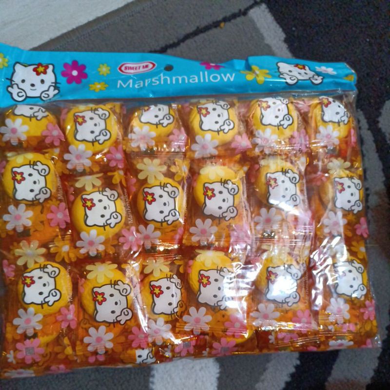 

permen marsmelow, jajanan marshmallow berhadiah gelas cantik