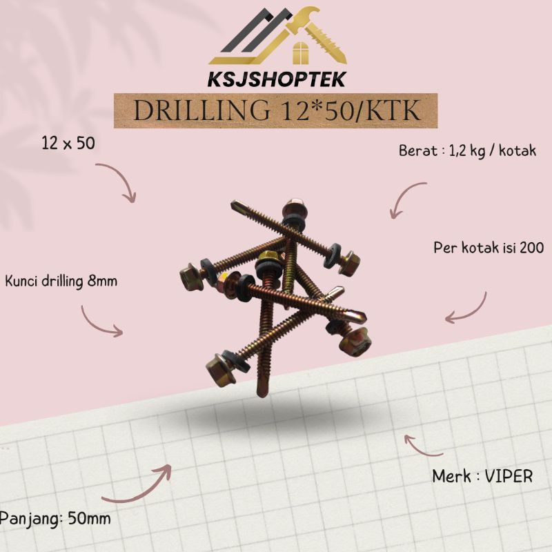 Drilling 12x50 kuning per KOTAK