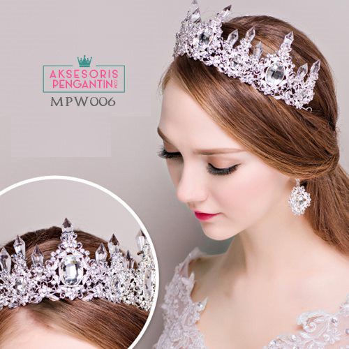 [PRODUK TERLARIS] HEADPIECE CROWN WEDDING MAHKOTA PENGANTIN AKSESORIS PESTA MPW006