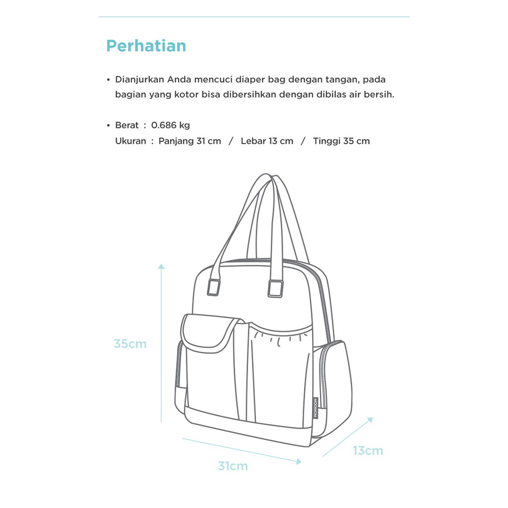 MOOIMOM 2-WAYS DIAPER BAG - A91802XZ