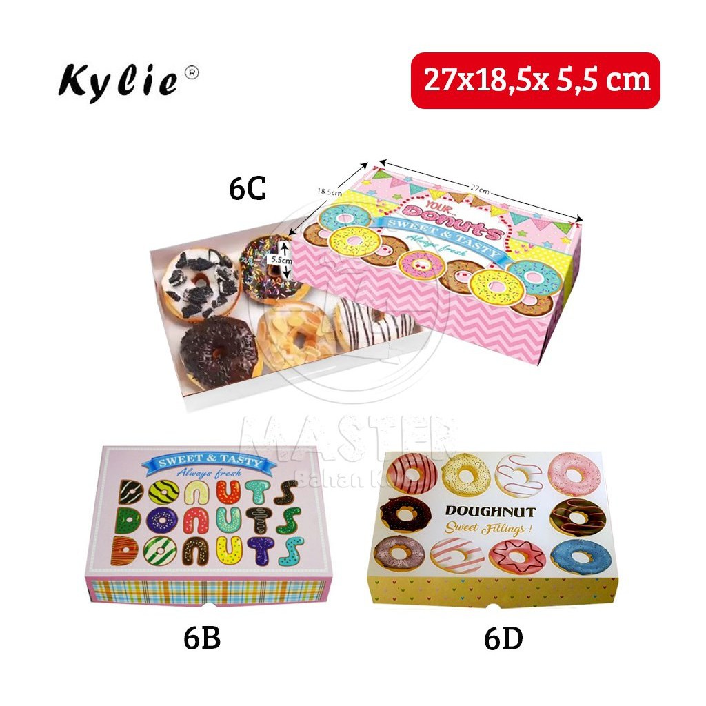 

Box Donat / Dus Donat diisi 6 pcs donat [Dijual per 1 lembar]