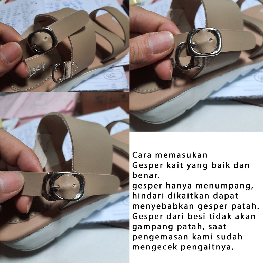 Sendal Wanita Sandal Tali Wedges AX 04 Gesper Kait