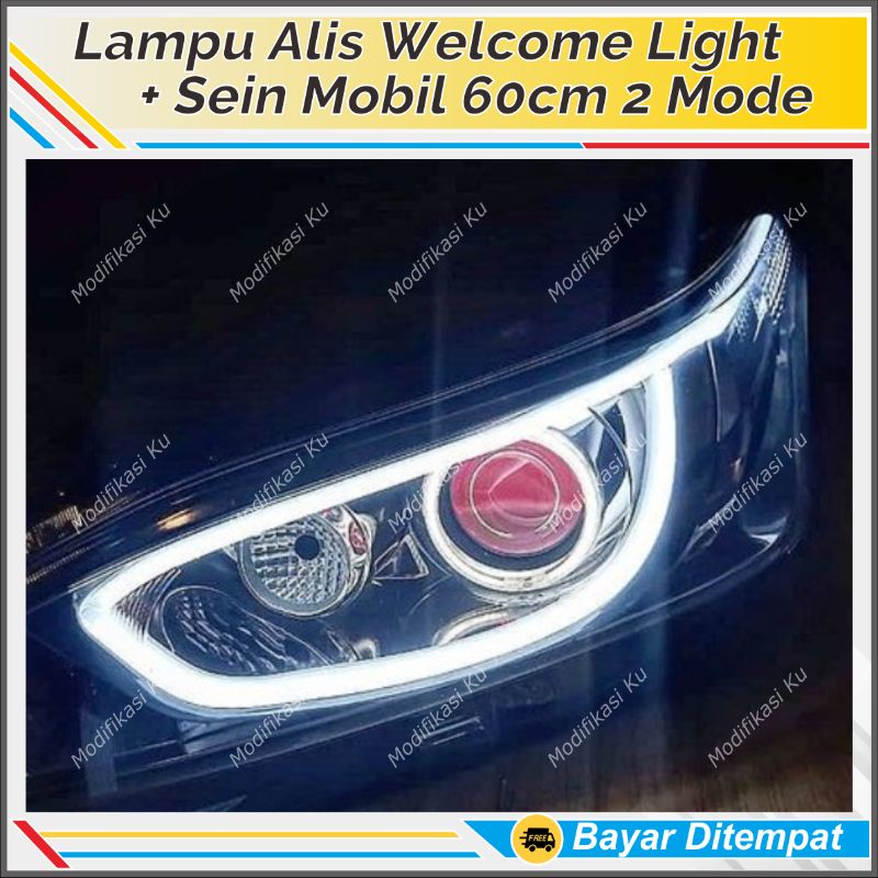 LAMPU ALIS MOBIL WELCOME LIGHT 60 CM 2 MODE 2 WARNA SEIN RUNNING BERJALAN MODE LEXUS AVANZA XENIA AG