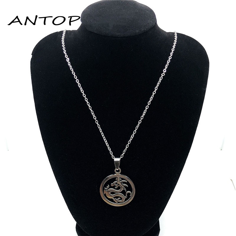 Kalung Rantai Liontin Bahan Stainless Steel Titanium Untuk Pria Dan Wanita