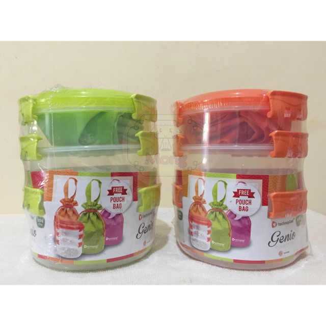 TECHNOPLAST genio kotak makan technoplast set kotak bekal anak sekolah lunch box anak lunch bag set