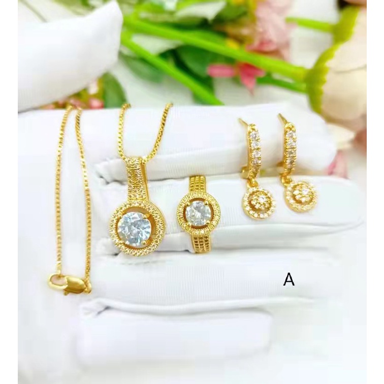 Set perhiasan xuping lapis emas fashion jewellery A-B (kalung,anting cincin)