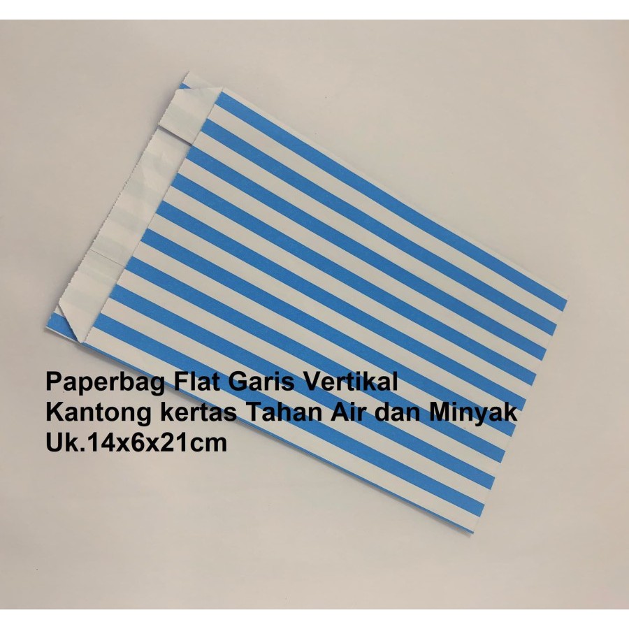 

Kantong Kertas Makanan Food Packaging / Kantong Makanan Kertas Putih Vertika Blue / Biru (M)
