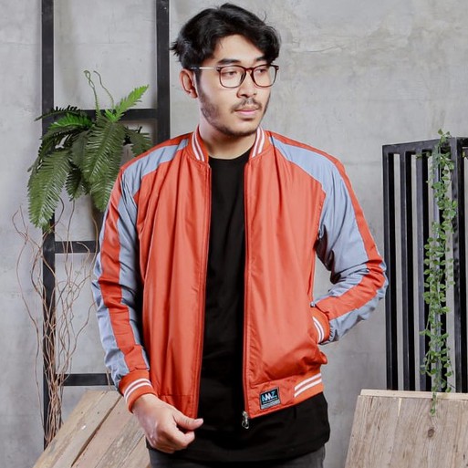 SKJ ORANGE |ManNeedMe x AMZ| Jaket Pria Bomber Jaket Parasut Unisex 2 in 1 ORIGINAL