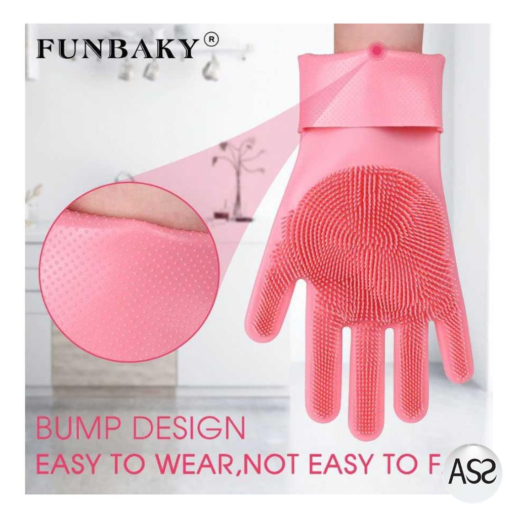 ASS Shop - Funbaky Sarung Tangan Sikat Mencuci Magic Silicone Gloves - E034