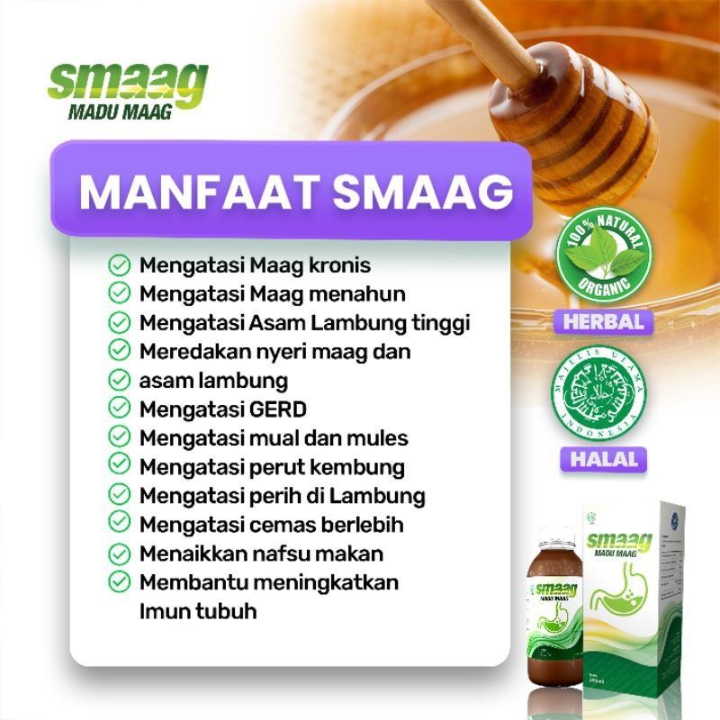 Madu SMAAG Original Obat Maag Kronis Dan Asam Lambung Tinggi