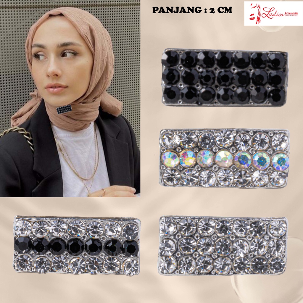 Bros Dagu Korea / hijab / pashmina / kebaya / Krudung / Bros Peniti / model kotak ( CM 292)